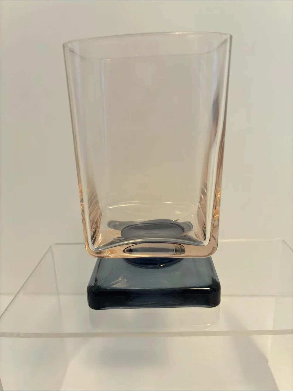 Cristal d'Arques Disaronno Amaretto Pink Blue Cocktail Glass MCM Vintage